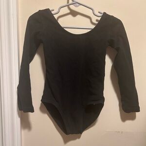MdnMd Girls Size 110/4T Black Long Sleeve Leotard